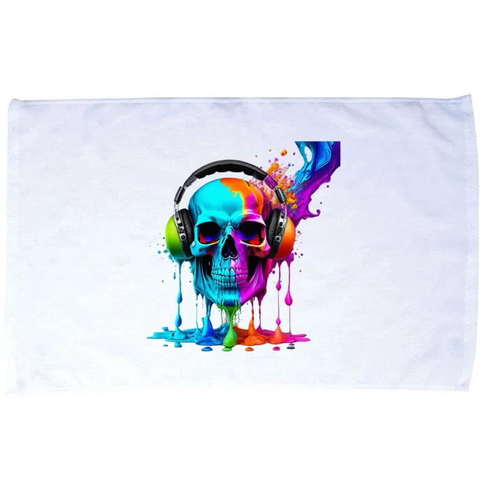 Headphone Skull Microfiber Hand Towel