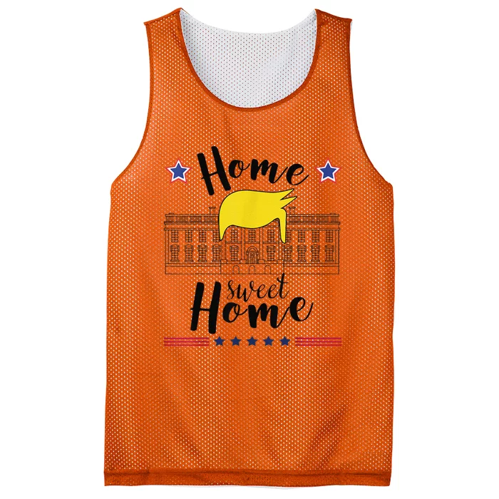 Home Sweet Home Donald Trump White House Blond Hair Mesh Reversible Basketball Jersey Tank