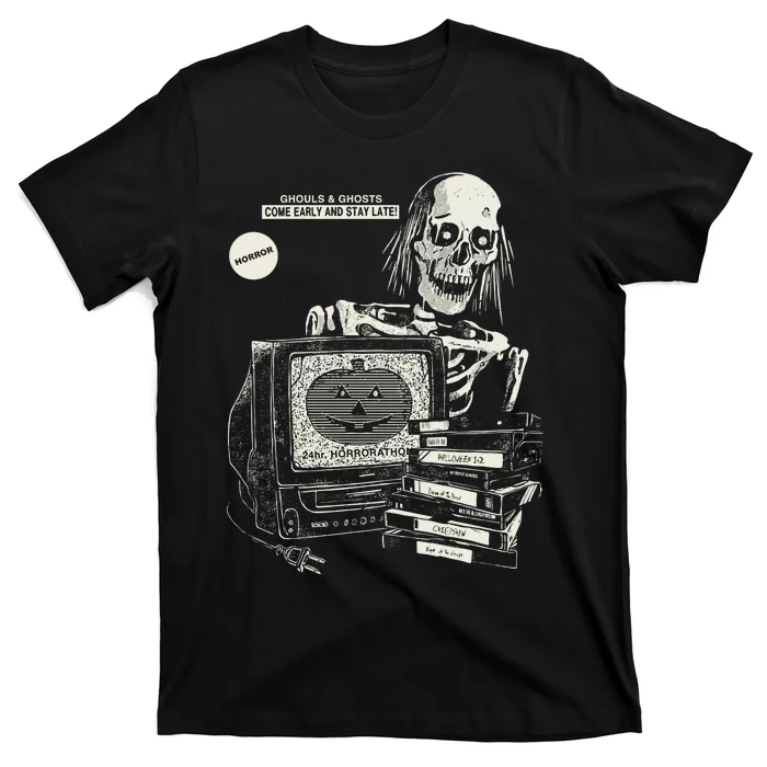 Horrorathon Skeleton Halloween Gift T-Shirt