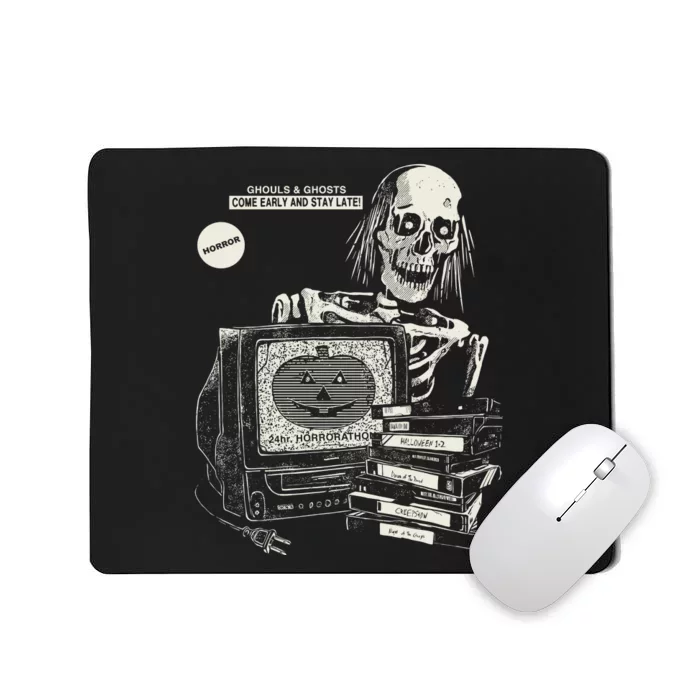 Horrorathon Skeleton Halloween Gift Mousepad