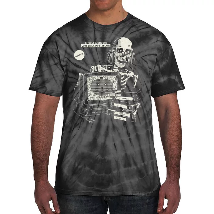 Horrorathon Skeleton Halloween Gift Tie-Dye T-Shirt