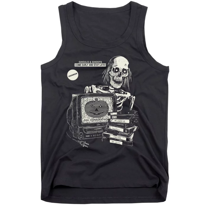 Horrorathon Skeleton Halloween Gift Tank Top