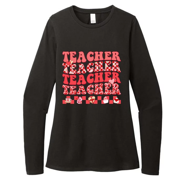 Hippie Sweet Heart Teacher funny Valentine's Day Womens CVC Long Sleeve Shirt