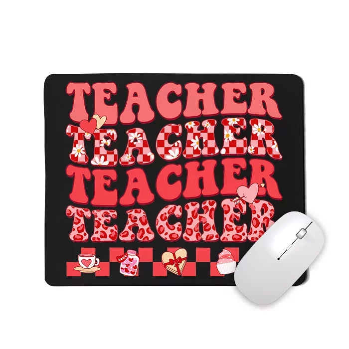 Hippie Sweet Heart Teacher funny Valentine's Day Mousepad