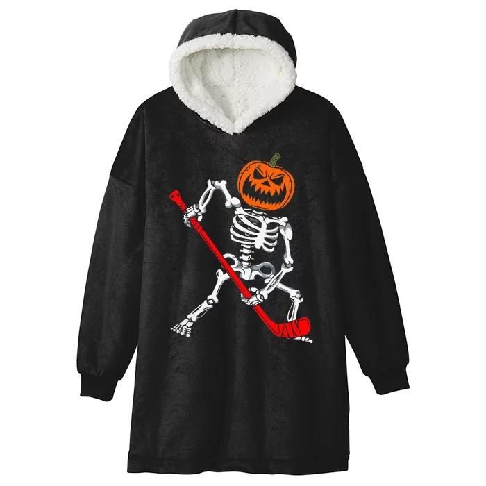 Halloween Skeleton Hockey Mask Spooky Ice Hockey Gear Hooded Wearable Blanket