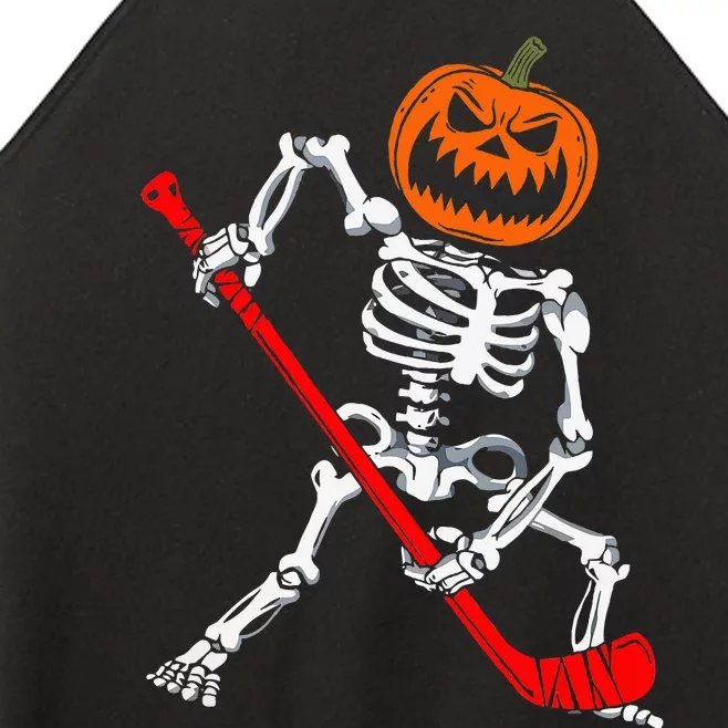 Halloween Skeleton Hockey Mask Spooky Ice Hockey Gear Women’s Perfect Tri Rocker Tank