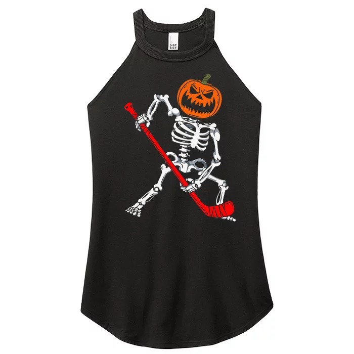 Halloween Skeleton Hockey Mask Spooky Ice Hockey Gear Women’s Perfect Tri Rocker Tank