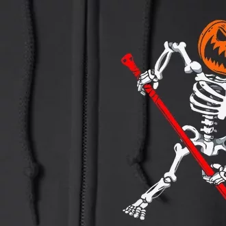 Halloween Skeleton Hockey Mask Spooky Ice Hockey Gear Full Zip Hoodie