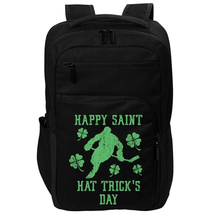 Happy Saint Hat Tricks Day St Patricks Day Funny Ice Hockey Cute Gift Impact Tech Backpack