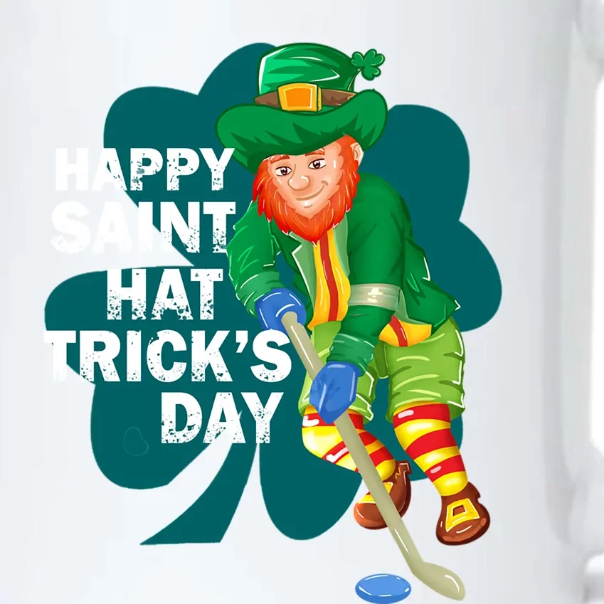 Happy St Hat Tricks Day Leprechaun Ice Hockey Coach Player Gift Black Color Changing Mug