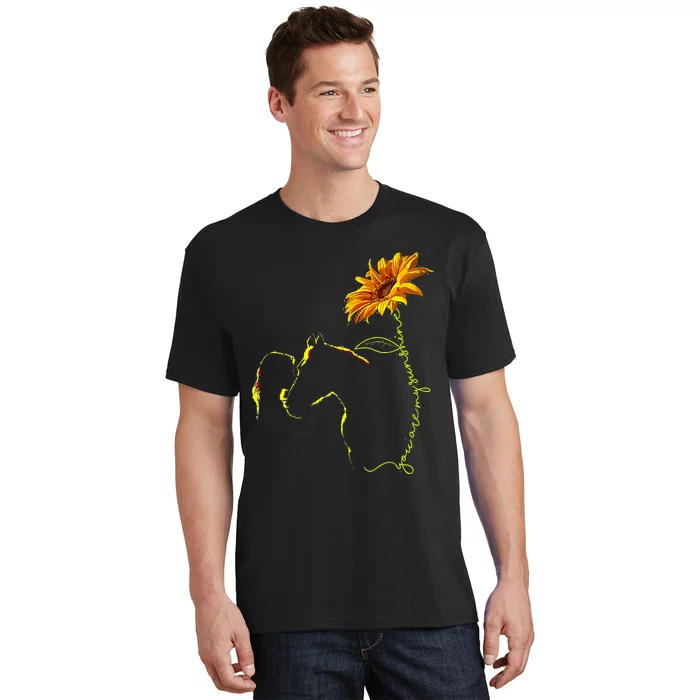 Horse Sunflower Horseback Riding Equestrian Horse Lover T-Shirt