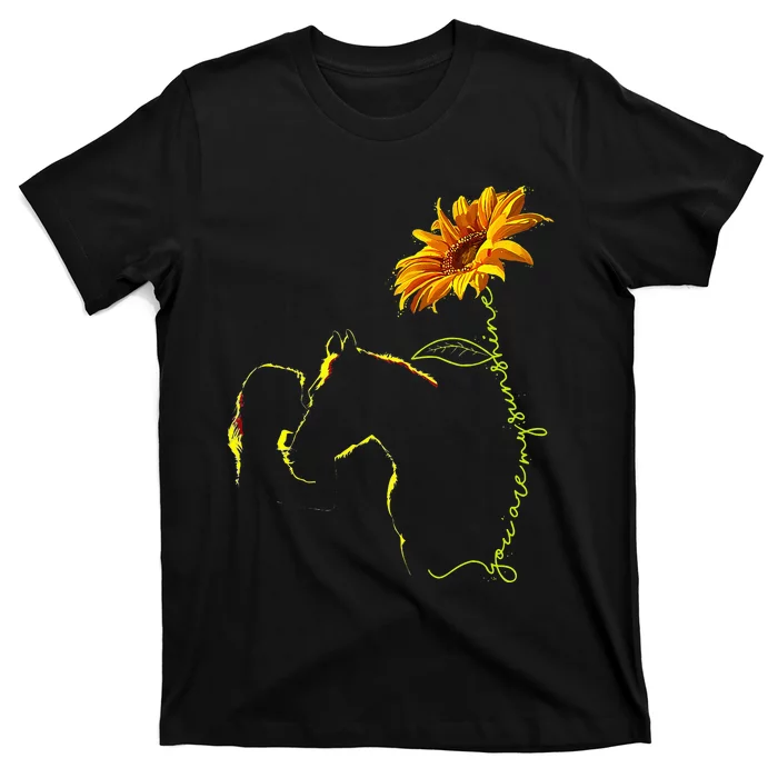 Horse Sunflower Horseback Riding Equestrian Horse Lover T-Shirt