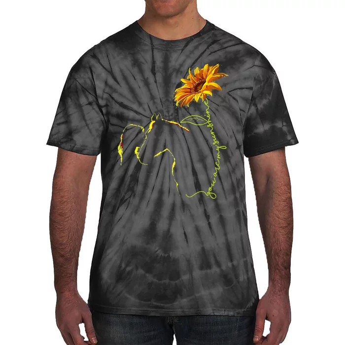 Horse Sunflower Horseback Riding Equestrian Horse Lover Tie-Dye T-Shirt