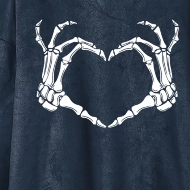 Halloween Skeleton Heart Hands Gift Hooded Wearable Blanket