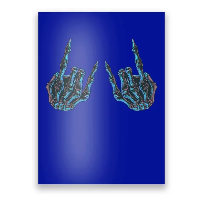 Halloween Skeleton Hands Rock On Band Tees Rock And Roll Gift Poster