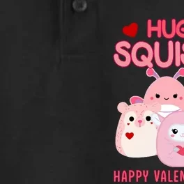 Hugs & Squishes Happy ValentineS Day Cute Squish!Mallow Valentine Dry Zone Grid Performance Polo