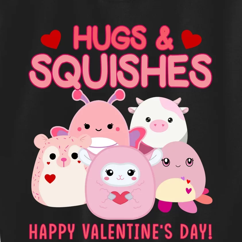 Hugs & Squishes Happy ValentineS Day Cute Squish!Mallow Valentine Kids Sweatshirt