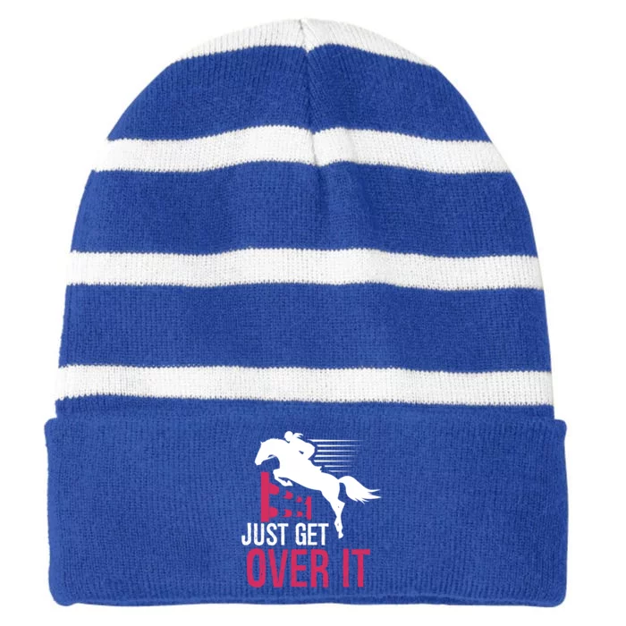 Horse Show Horseback Riding Cool Gift Striped Beanie with Solid Band