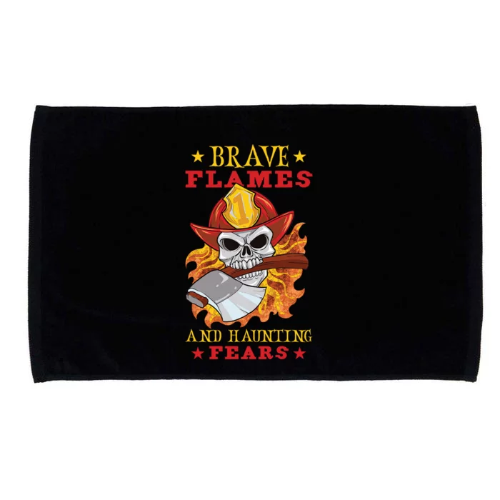 Horror Spooky Halloween Firefighter Firefighting Rescue Funny Gift Microfiber Hand Towel