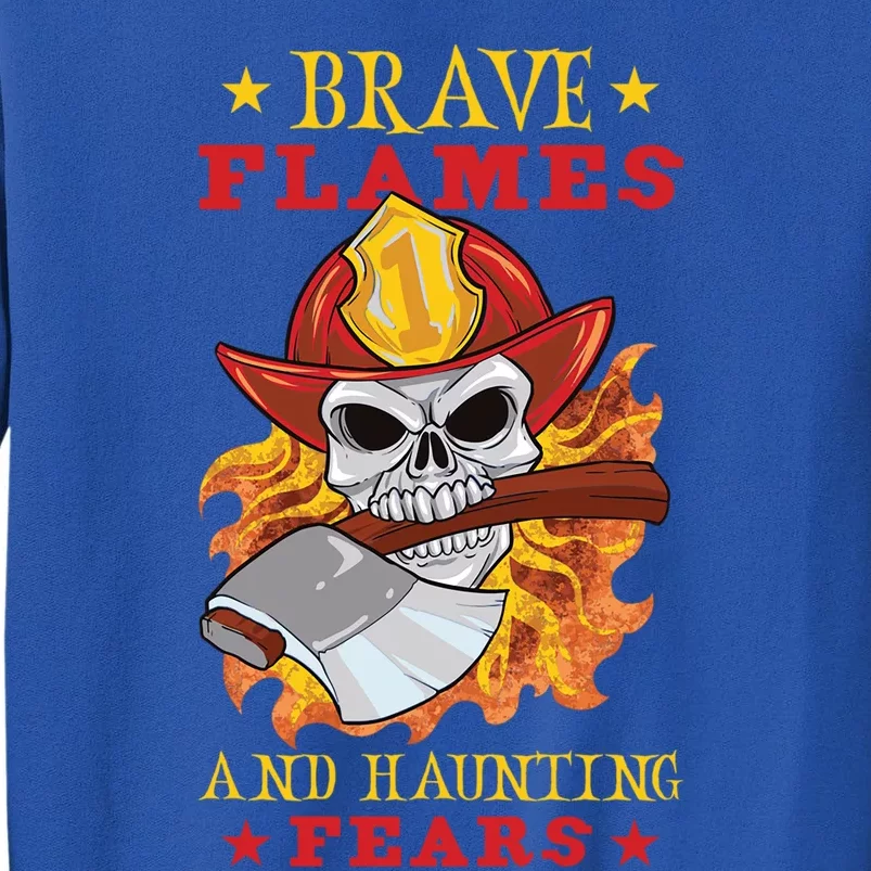 Horror Spooky Halloween Firefighter Firefighting Rescue Funny Gift Tall Sweatshirt