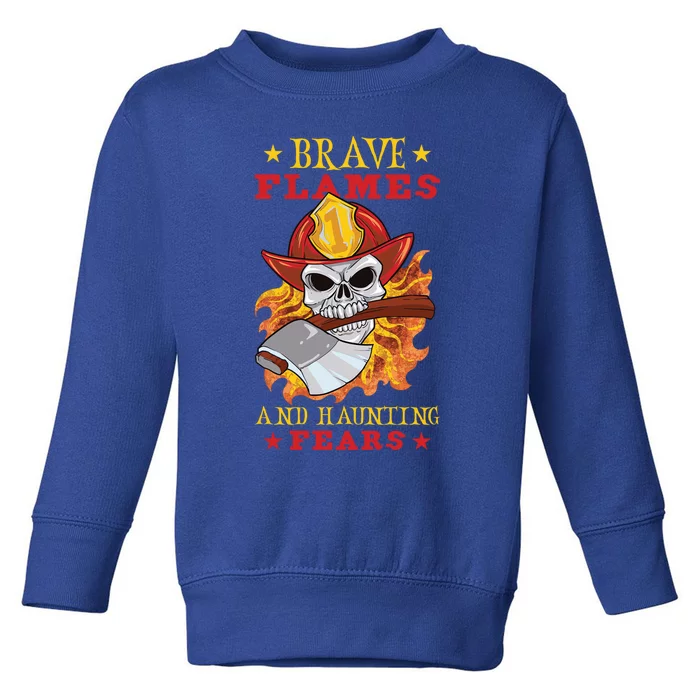 Horror Spooky Halloween Firefighter Firefighting Rescue Funny Gift Toddler Sweatshirt