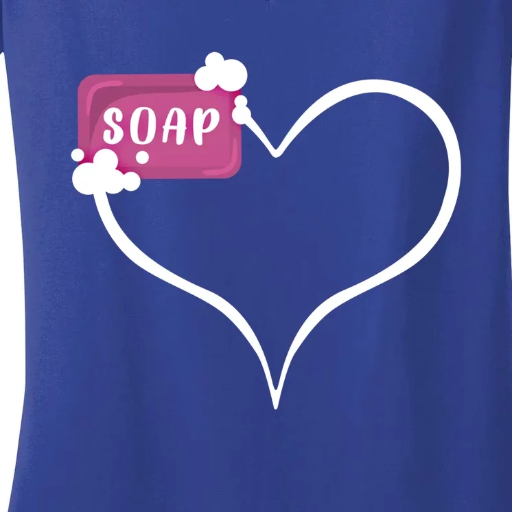 Handmade Soap Heart Soap Maker Cute Soap Making Gift Women's V-Neck T-Shirt