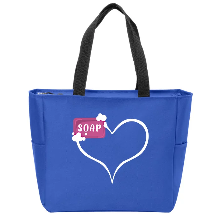 Handmade Soap Heart Soap Maker Cute Soap Making Gift Zip Tote Bag