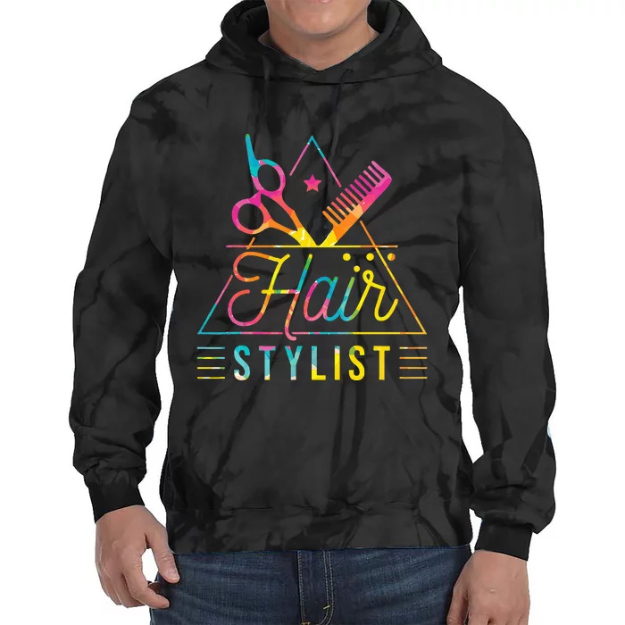 Hair Stylist Hair Stylist And Hair Styling Tie Dye Hoodie