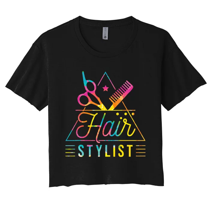 Hair Stylist Hair Stylist And Hair Styling Women's Crop Top Tee