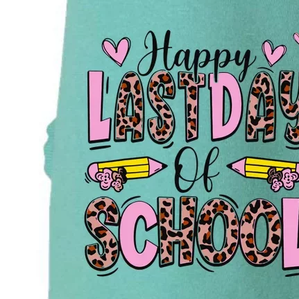 Hello Summer Happy Last Day Of School Leopard Doggie 3-End Fleece Hoodie