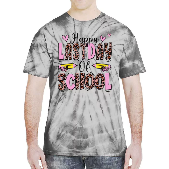 Hello Summer Happy Last Day Of School Leopard Tie-Dye T-Shirt