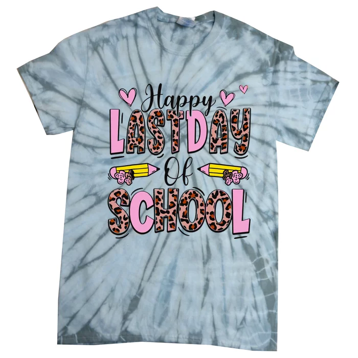 Hello Summer Happy Last Day Of School Leopard Tie-Dye T-Shirt