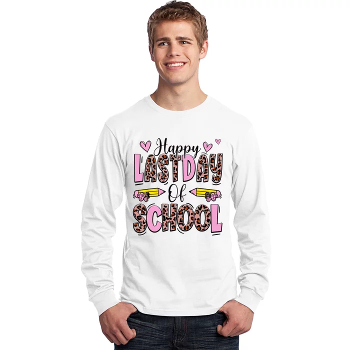 Hello Summer Happy Last Day Of School Leopard Long Sleeve Shirt