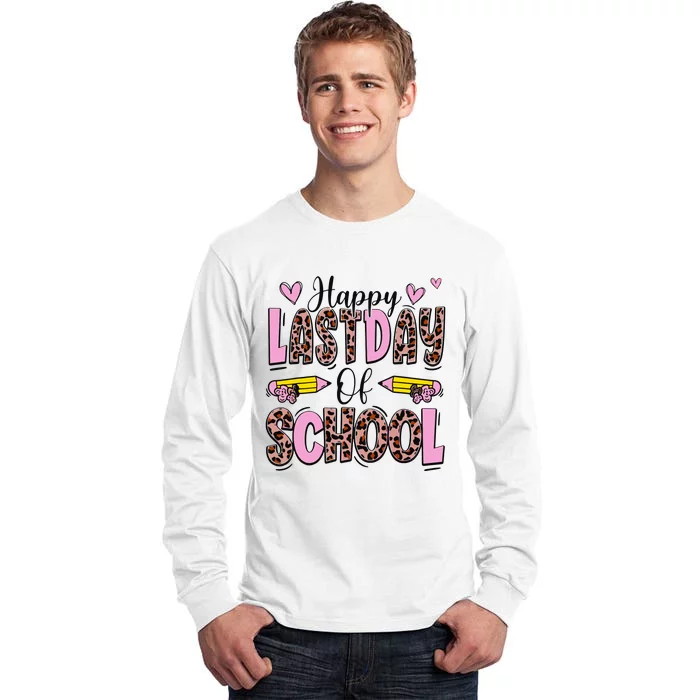 Hello Summer Happy Last Day Of School Leopard Tall Long Sleeve T-Shirt