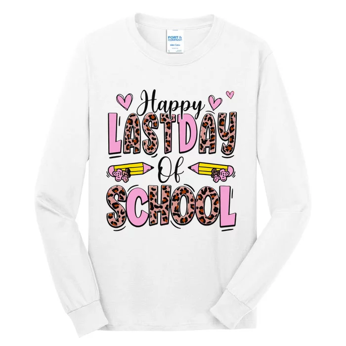 Hello Summer Happy Last Day Of School Leopard Tall Long Sleeve T-Shirt