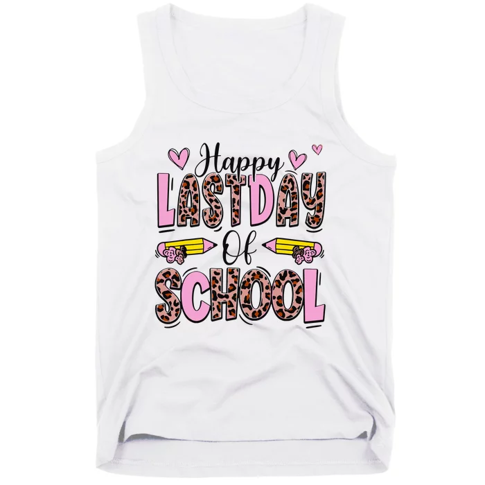 Hello Summer Happy Last Day Of School Leopard Tank Top