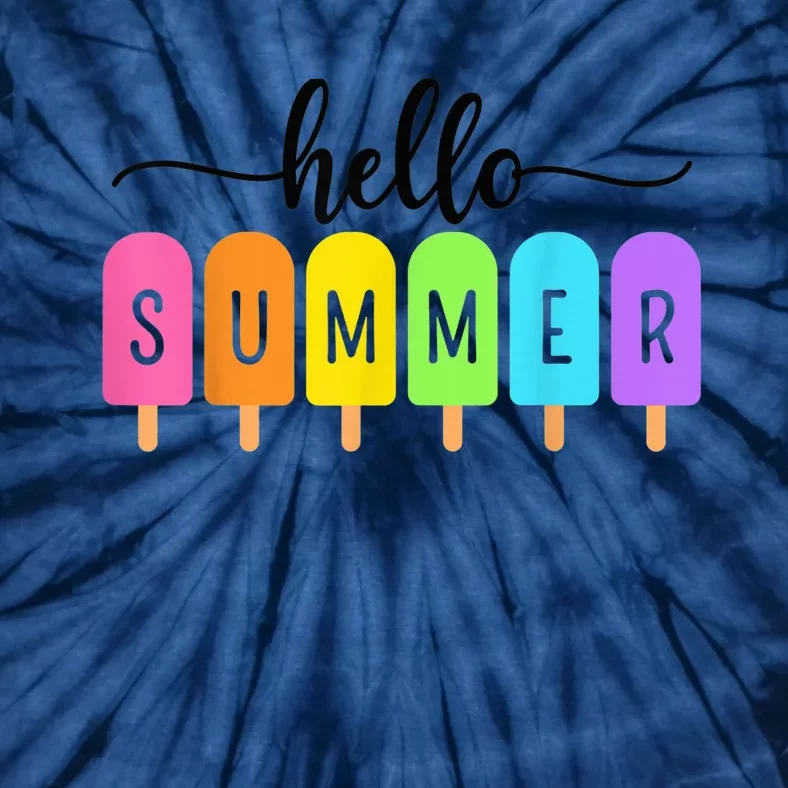 Hello Summer Ice Cream Family Vacation Popsicle Ice Beach Tie-Dye T-Shirt