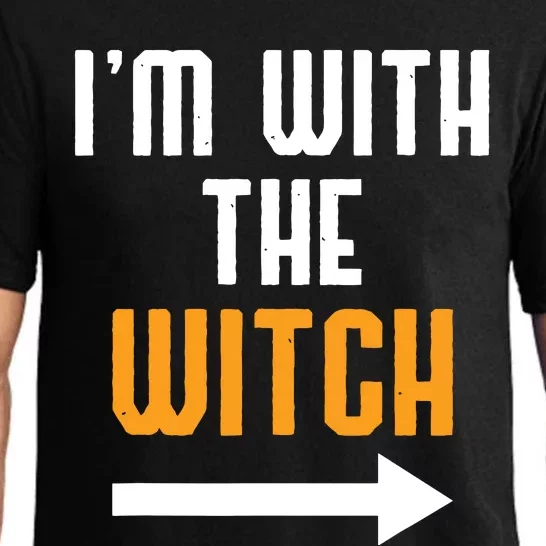 Halloween Shirts Im With The Witch Funny Halloween Pajama Set