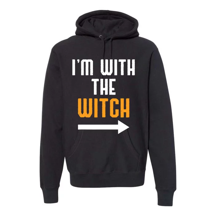 Halloween Shirts Im With The Witch Funny Halloween Premium Hoodie