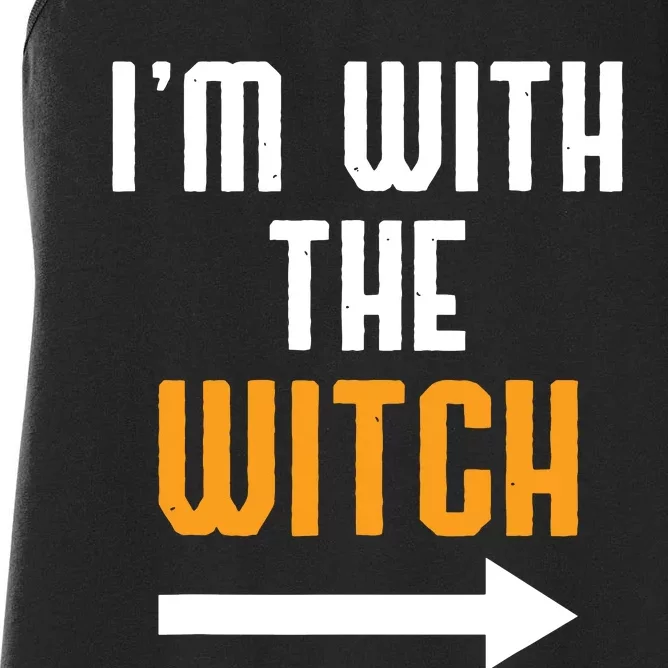 Halloween Shirts Im With The Witch Funny Halloween Women's Racerback Tank