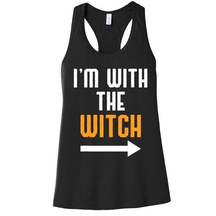 Halloween Shirts Im With The Witch Funny Halloween Women's Racerback Tank