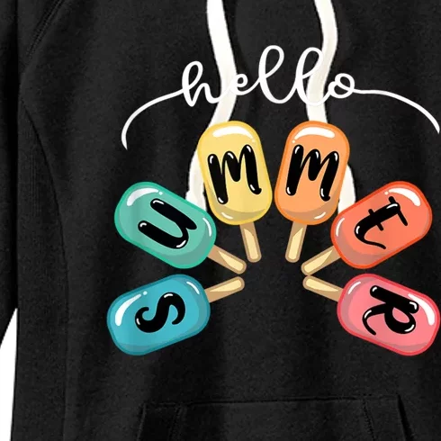 Hello Summer Ice Cream Popsicle Lovers Summer Women's Fleece Hoodie