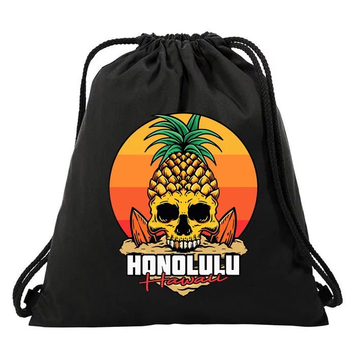 Hawaii Surfer I Honolulu Surf I Honolulu Hawaii Drawstring Bag