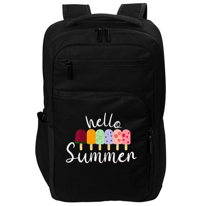 Hello Summer Ice Cream Popsicle Dessert Lover Impact Tech Backpack