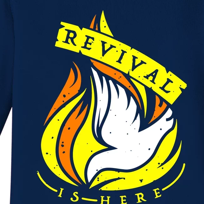 Holy Spirit Is Fire Of Revival Is Here Christian Baby Long Sleeve Bodysuit