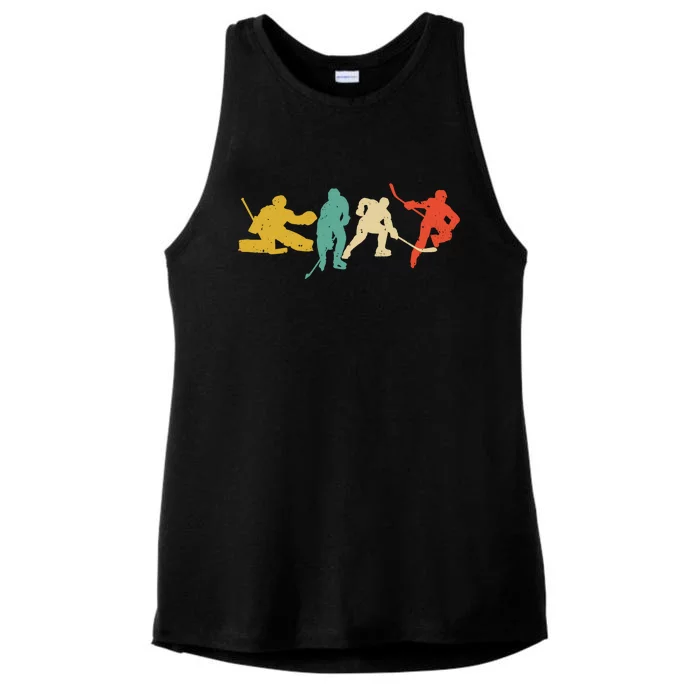 Hockey Stick Ice Hockey Vintage Ladies Tri-Blend Wicking Tank