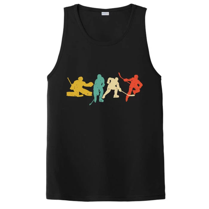 Hockey Stick Ice Hockey Vintage Performance Tank