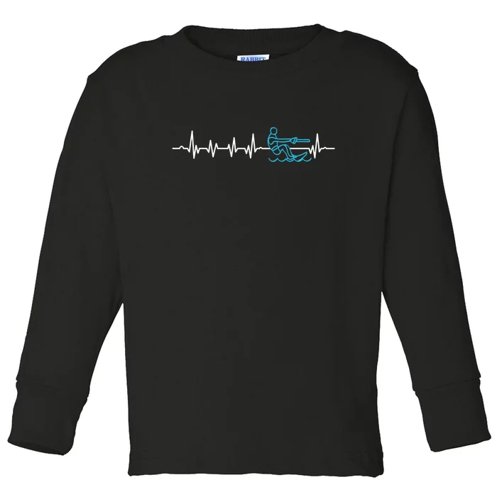 Heartbeat Ski Instructor Skiing Winter Sports Gift Skier Toddler Long Sleeve Shirt