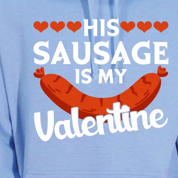 His Sausage Is My Valentine Funny Valentine's Day Graphic Cute Gift Unisex Surf Hoodie