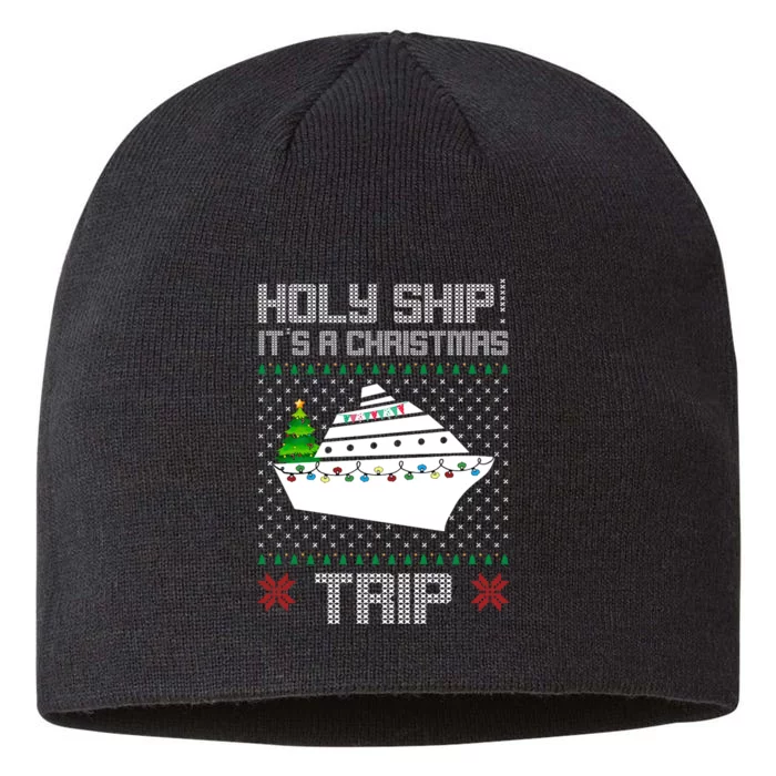 Holy Ship It's A Christmas Trip Family Vacation Cruise 8 1/2in Sustainable Knit Beanie